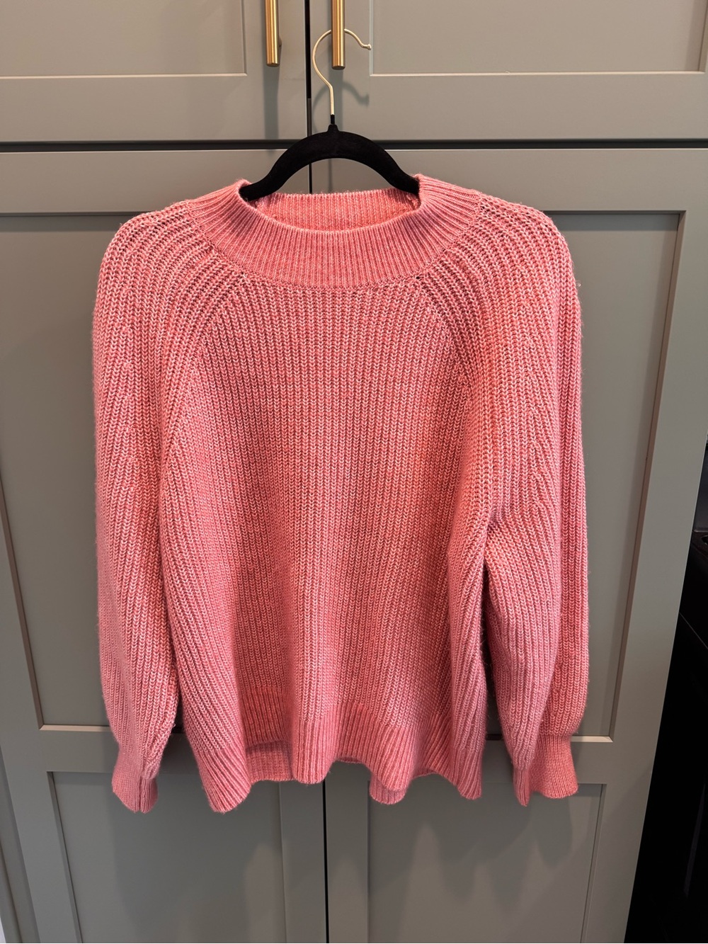 LOFT Bubblegum Pink Ribbed Crewneck Sweater